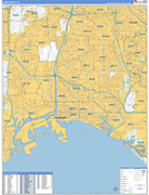 Long Beach  Wall Map Basic Style